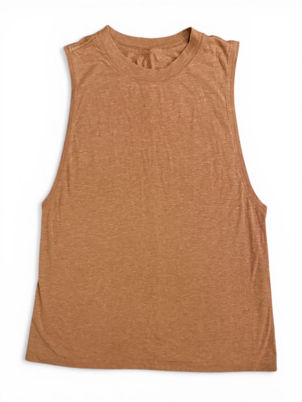 Lululemon Brown High Neck Muscle Tank Slub Jersey Relaxed Fit 8